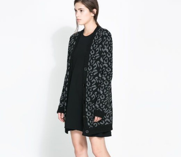 zara leopard print cardigan